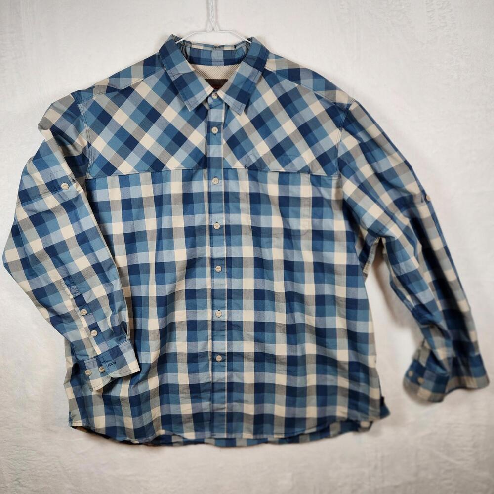Northwest Territory Long Sleeve Plaid Outdoor Shirt Blue Size 2XL
